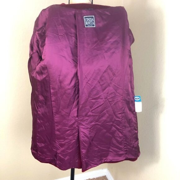 Cinzia Rocca Cranberry Red Wool Coat Jacket 10 - Picture 8 of 12